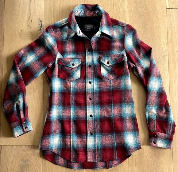 Pendleton Tops - Pendleton Women's Plaid Gambler Wool Western Shirt - XS